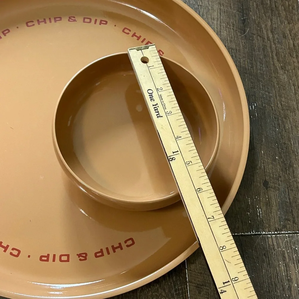 Vintage Georges Briard Melamine Chip and Dip Set Tan MCM Made in Japan Round